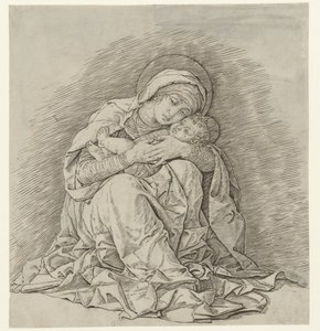 Istui Mary lapsen kanssa tekijältä Andrea Mantegna