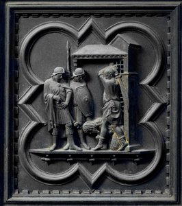 Johannes Kastajan pään mestaus, San Giovannin kastekappelin eteläovien kuudestoista paneeli, 1336 (pronssi)