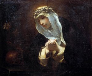 Pyhän Katariinan Sienan (1347-1380) esitys (öljy kankaalle) tekijältä Andrea Sacchi