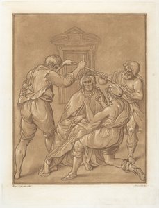 orjantappuroilla kruunattu Kristus tekijältä Andrea Scacciati after Bartolomeo Cesi
