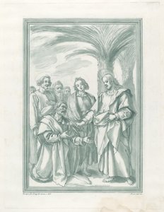 Kristus luovuttaa avaimet Pyhälle Pietarille tekijältä Andrea Scacciati after Jacopo Chimenti