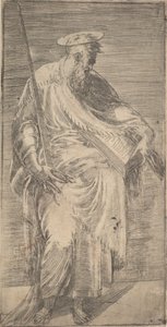 Pyhä Paavali pitelee miekkaa ja kirjaa, Kristuksesta ja apostoleista, 1540-63.