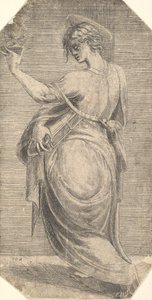 Pyhä Johannes profiilissa vasemmalle, kuvasta "Kristus ja apostolit", n. 1548-50.