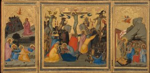Kohtauksia Kristuksen kärsimyksestä: Agonia puutarhassa, ristiinnaulitseminen..., 1380-luku.