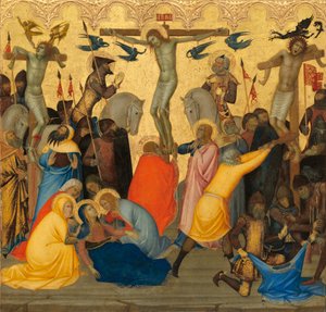 Ristiinnaulitseminen, noin 1380 (munatempera ja lehtikulta puupaneelille).