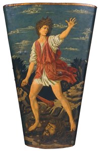 Daavid Goljatin pään kanssa, n. 1450-1455 (tempera nahkalla puulla) tekijältä Andrea del Castagno