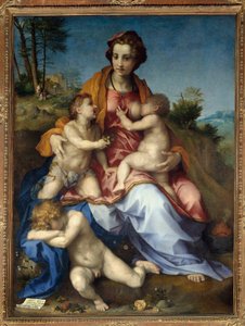 Andrea del Sarton (1486-1531) Charite Painting 1518 Su. 1,85 x 1,37 m. Pariisi. tekijältä Andrea del Sarto