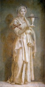 Andrea del Sarton (1486-1531) La Faith -fresco 1522 Koko 194x110 cm Firenze, Chiostro dello Scalzo tekijältä Andrea del Sarto