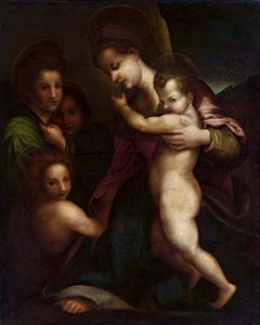 Madonna lapsen Jeesuksen ja Johanneksen kanssa tekijältä Andrea del Sarto