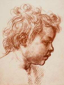 Opintojakso Pyhän Perheen Pyhän Johanneksen (lapsen) päämiehelle, Galleria Palatina, Pitti; piirustus Andrea del Sarto, piirustusten ja grafiikan laitos, Uffizi Gallery, Firenze tekijältä Andrea del Sarto