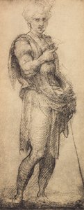 Andrea del Sarton piirustus mieshahmosta. Piirustus- ja grafiikkakaappi, Uffizi-galleria, Firenze tekijältä Andrea del Sarto