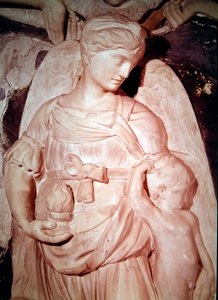Hyväntekeväisyys, kardinaali Forteguerrin hautamuistomerkistä (marmori) (434103:n yksityiskohta) tekijältä Andrea del Verrocchio