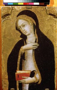 ""Julistuksen neitsyt"" (Virgin Annunciate) Tempera puulle kirjoittanut Andrea di Bartolo (1389-1428) noin 1410 Pushkin-museo, Moskova tekijältä Andrea di Bartolo