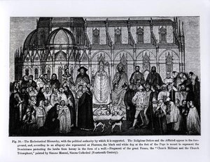 Kirkollinen hierarkia, alkaen, Tiede ja kirjallisuus keskiajalla ja renessanssilla, kirjoittanut ja kaivertanut Paul Lacroix, 1878 tekijältä Andrea di Bonaiuto fl.1342 77 after Andrea di Bonaiuto fl.1342 77 after