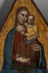 Valtaistuimella Madonna ja Jeesus-lapsi tekijältä Andrea di Cione (attr.to) Orcagna