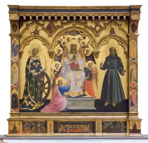 Cintolan Madonna pyhimyksen Katariinan ja Franciscuksen kanssa tekijältä Andrea di Giusto Manzini