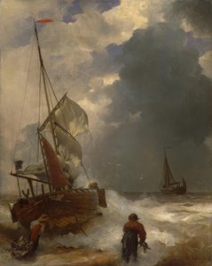 A.Achenbach, kalastajien maihinnousu tekijältä Andreas Achenbach