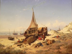 Ebbtide, Scheveningen tekijältä Andreas Achenbach
