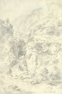 Vuoristoinen maisema tekijältä Andreas Achenbach