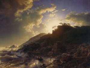 Auringonlasku myrskyn jälkeen Sisilian rannikolla, 1853.