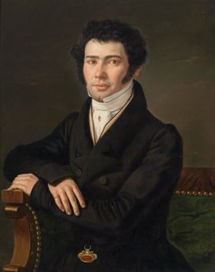 Muotokuva Gaspari Spontinista (1774-1851), oopperasäveltäjä ja yleinen musiikinjohtaja Berliinissä tekijältä Andreas Hall