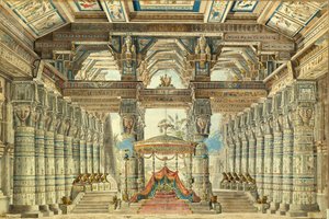 Lavastus G. Haendelin balettiin Caesar Egyptissä, 1834 tekijältä Andreas Leonhard Roller