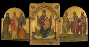 Triptyykki (munan tempera paneelissa) tekijältä Andreas Rico