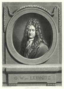 Gottfried Wilhelm Leibniz, saksalainen filosofi, matemaatikko ja polymaatti (kaiverrus) tekijältä Andreas Scheits