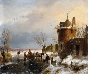 Talvimaisema (öljy paneelissa)