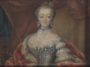 Christian VI:n kuningatar Sophie Magdalenan muotokuva tekijältä Andreas Thornborg