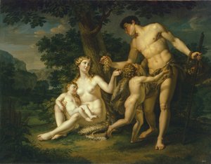 Aadam ja Eeva lasten kanssa puun alla, 1803 tekijältä Andrei Ivanovich Ivanov