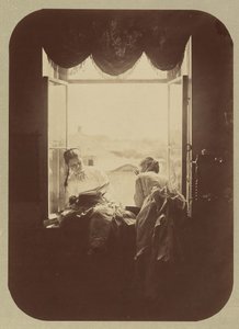 [Kaksi nuorta naista ikkunassa], n. 1870. tekijältä Andrei Osipovich Karelin