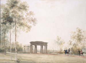 Portti puistoon Tsarskoje Selossa, vuoden 1821 jälkeen