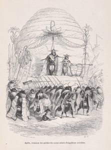 Sen jälkeen sisään tuli hirvittävillä pistoilla aseistautunut vartijoiden ruumis Scenes from the P:stä..., n. 1837-47.