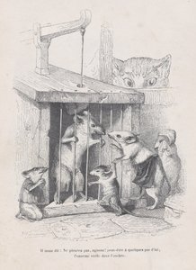 Hän sanoo meille: älä itke, toimi! elokuvasta Kohtaukset eläinten yksityisestä ja julkisesta elämästä..., n. 1837-47.