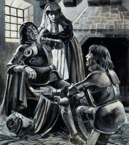 Kuningas Henrik VI St Albansin taistelun jälkeen 22. toukokuuta 1455 (guassi paperille). tekijältä Andrew Howat
