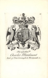Oikeanpuoleisen Charles Mordauntin, Peterboroughin 3. jaarlin ja Monmouthin ensimmäisen jaarlin vaakuna ja vaakuna tekijältä Andrew Johnston