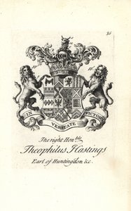 Oikean arvoisan Theophilus Hastingsin, Huntingdonin 9. jaarlin vaakuna ja vaakuna tekijältä Andrew Johnston