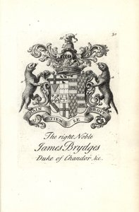 Chandosin herttuan oikean aatelisen James Brydgesin vaakuna ja vaakuna