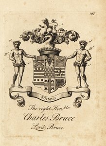 Oikeanpuoleisen Charles Brucen, Lord Brucen, Ailesburyn 3. jaarlin, Elginin 4. jaarlin vaakuna