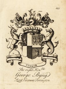 Oikeiston vaakuna, kunnianarvoisa George Byng, lordi 1. varakreivi Torrington, tekijältä Andrew Johnston