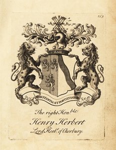 Oikeanpuoleisen Henry Herbertin, Cherburyn lordi Herbertin, Cherburyn (tai Chirburyn) paroni Herbertin vaakuna tekijältä Andrew Johnston