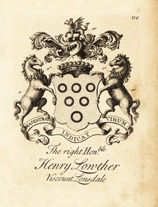 Oikeanpuoleisen Henry Lowtherin, 3. varakreivi Lonsdalen (1694-1751) vaakuna tekijältä Andrew Johnston