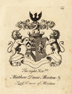 Oikeanpuoleisen Mathew Ducie Mortonin vaakuna, Moretonin lordi Ducie
