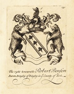 Oikeiston vaakuna, kunnianarvoisa Robert Benson, Bingleyn paroni Bingley Yorkin piirikunnassa tekijältä Andrew Johnston