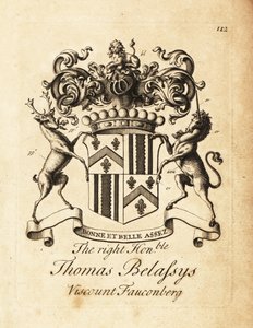 Oikeanpuoleisen Thomas Belasysen, Earl Fauconbergin tai Thomas Belassysin, varakreivi Fauconbergin (1699-1774) vaakuna tekijältä Andrew Johnston