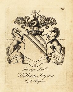 Oikeanpuoleisen William Byronin vaakuna, Lord Byron, 4. Baron Byron (1670-1736)