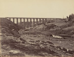 Lautanen 7. Dale Creekin silta, yleisnäkymä,1869 (valokuva) tekijältä Andrew Joseph Russell