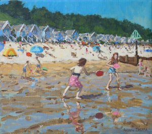 Maila ja pallo, Wells - next -the-sea, 2019, (öljy kankaalle) tekijältä Andrew Macara