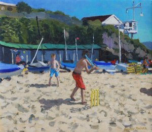 Kriketti ja keltaiset kannot, Abersoch tekijältä Andrew Macara